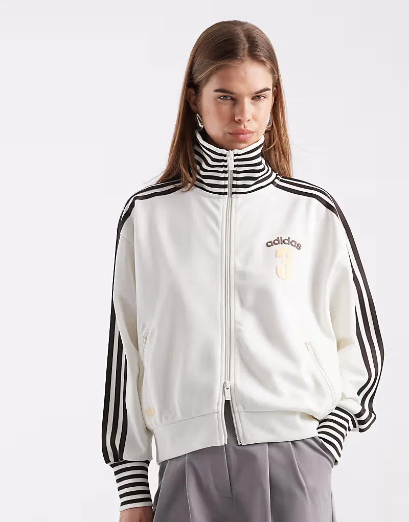 Спортивная куртка Adidas Originals в винтажном стиле, кремовый