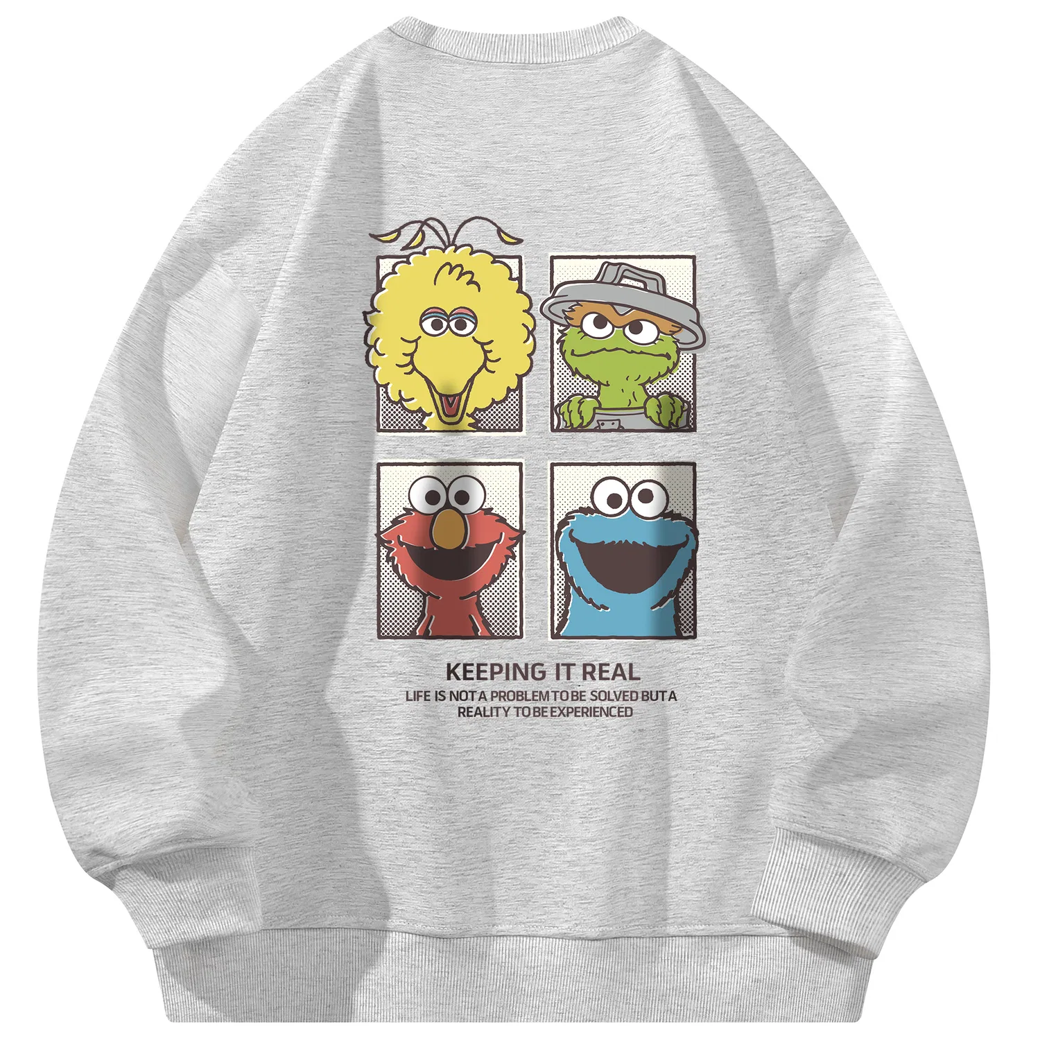 Детский свитшот с принтом Sesame Street, Beige Apricot — фото 4