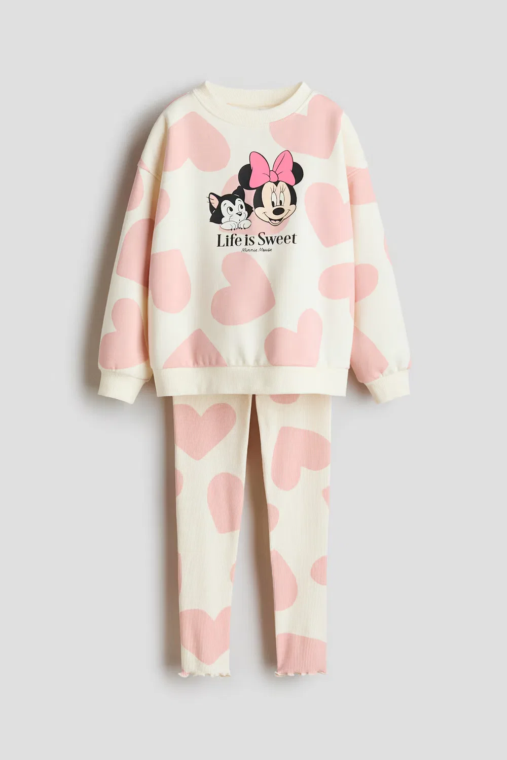 Комплект из двух предметов: рубашка и леггинсы H&M, Weiß/Minnie Maus