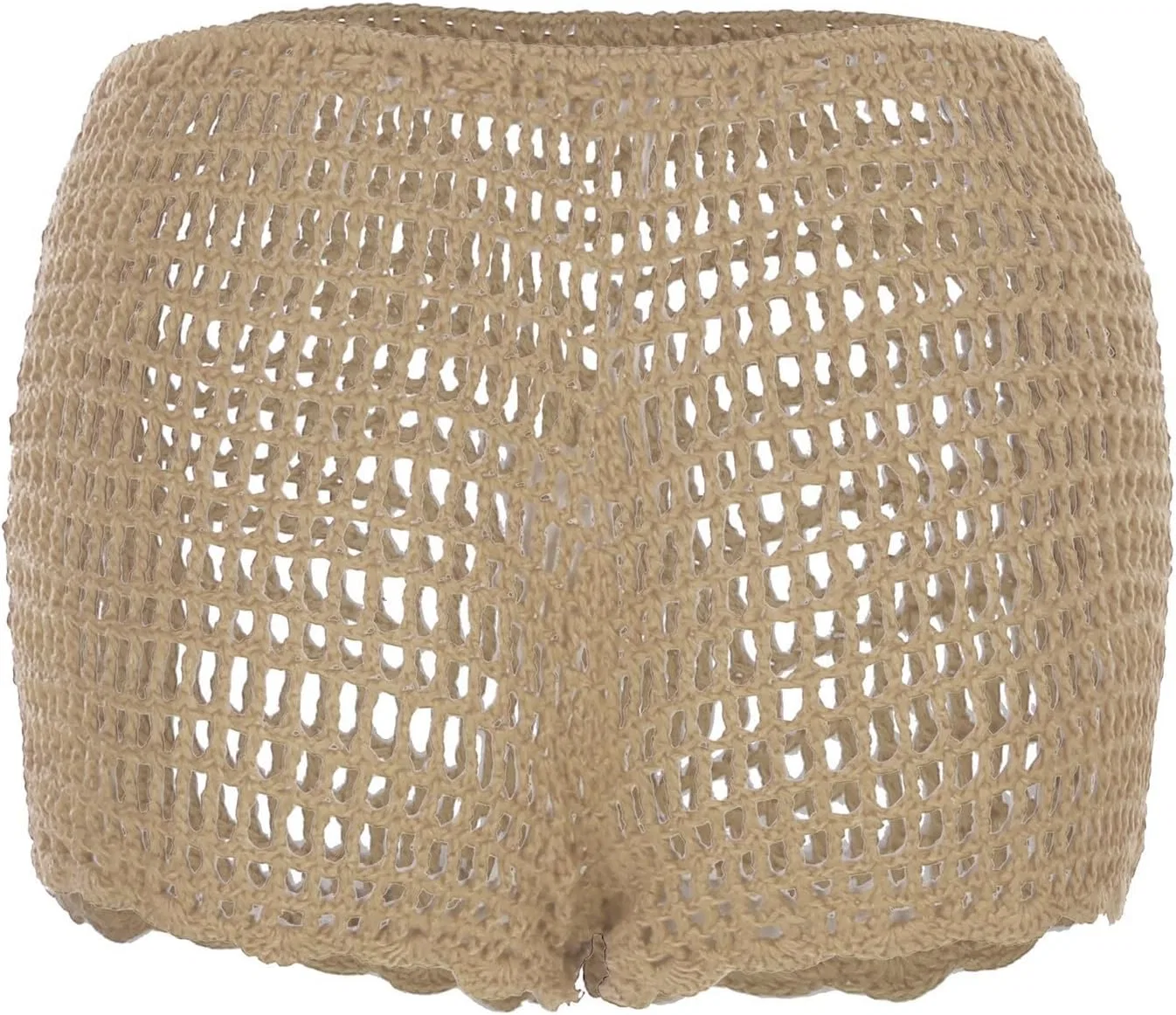 Женские шорты для пляжа кружевные Hollow Out Crochet, Beige — фото 4