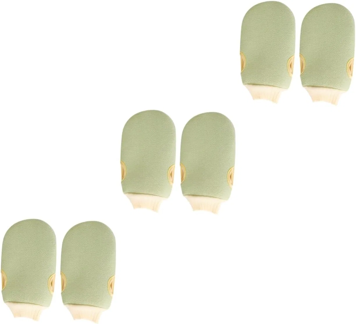 Набор отшелушивающих перчаток для душа, 6 шт, FRCOLOR, Light Green