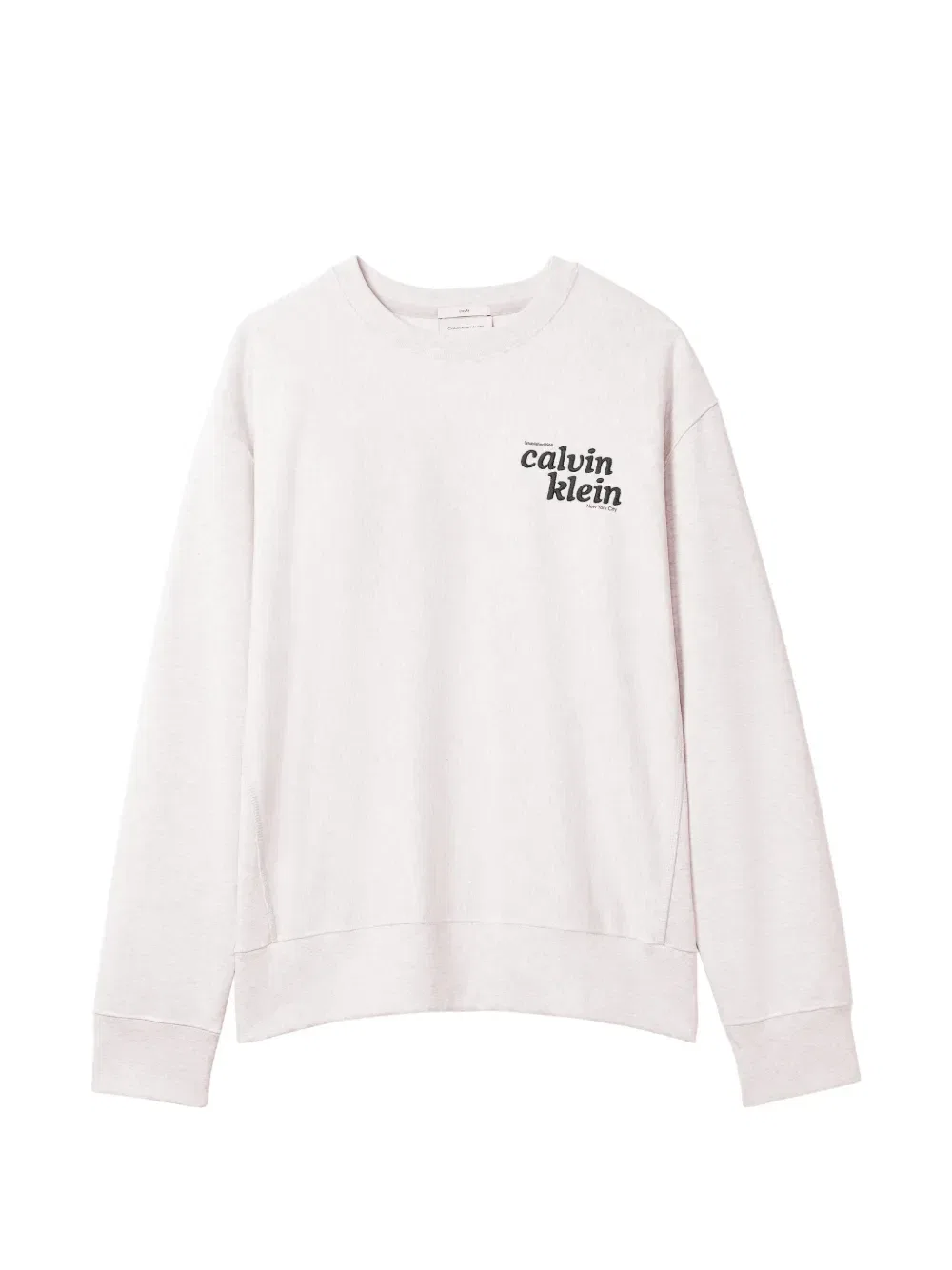Свитер с логотипом и круглым вырезом Calvin Klein, бежевый