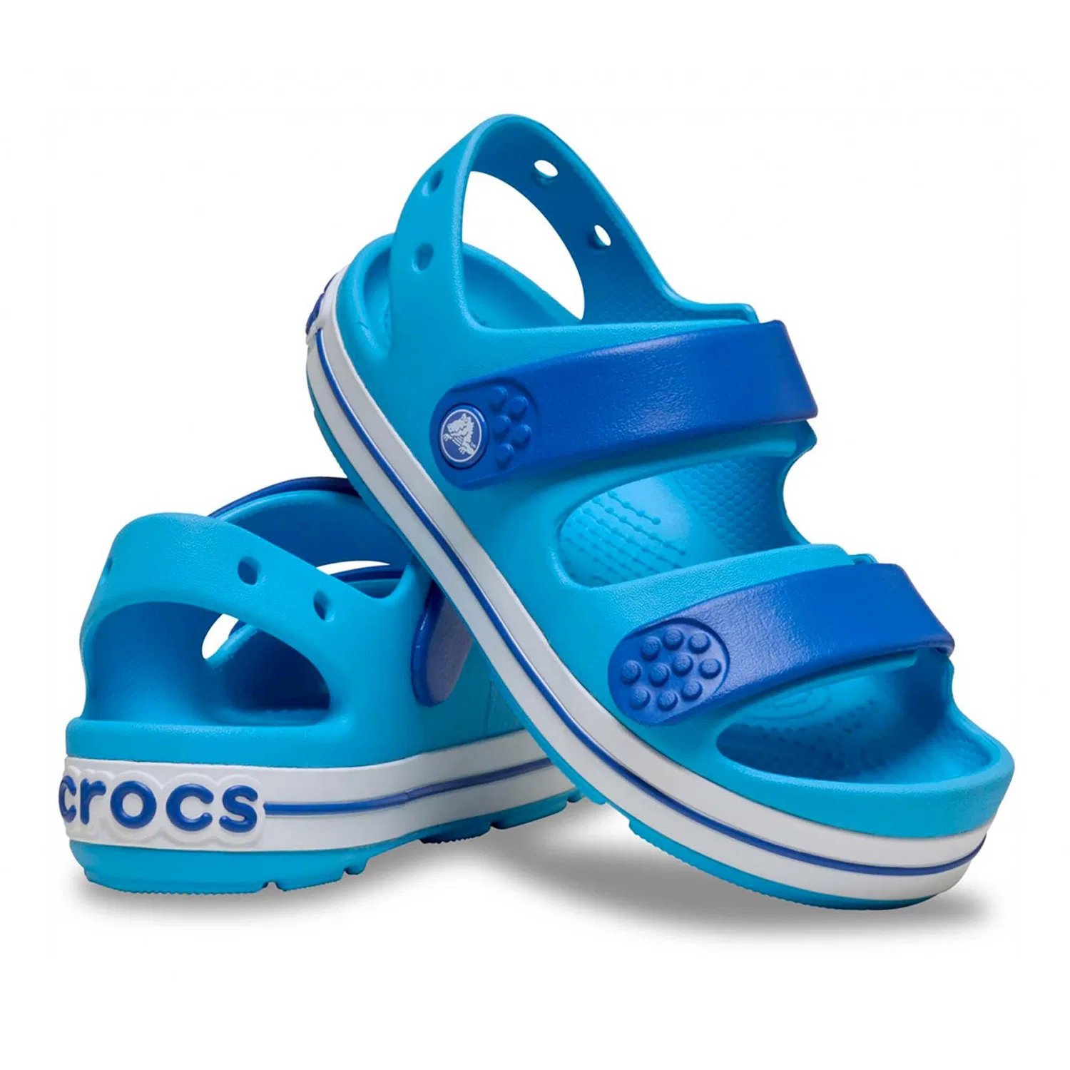 Детские сандалии с двумя ремешками Crocband Cruiser Sandal K Crocs, Hellblau — фото 3