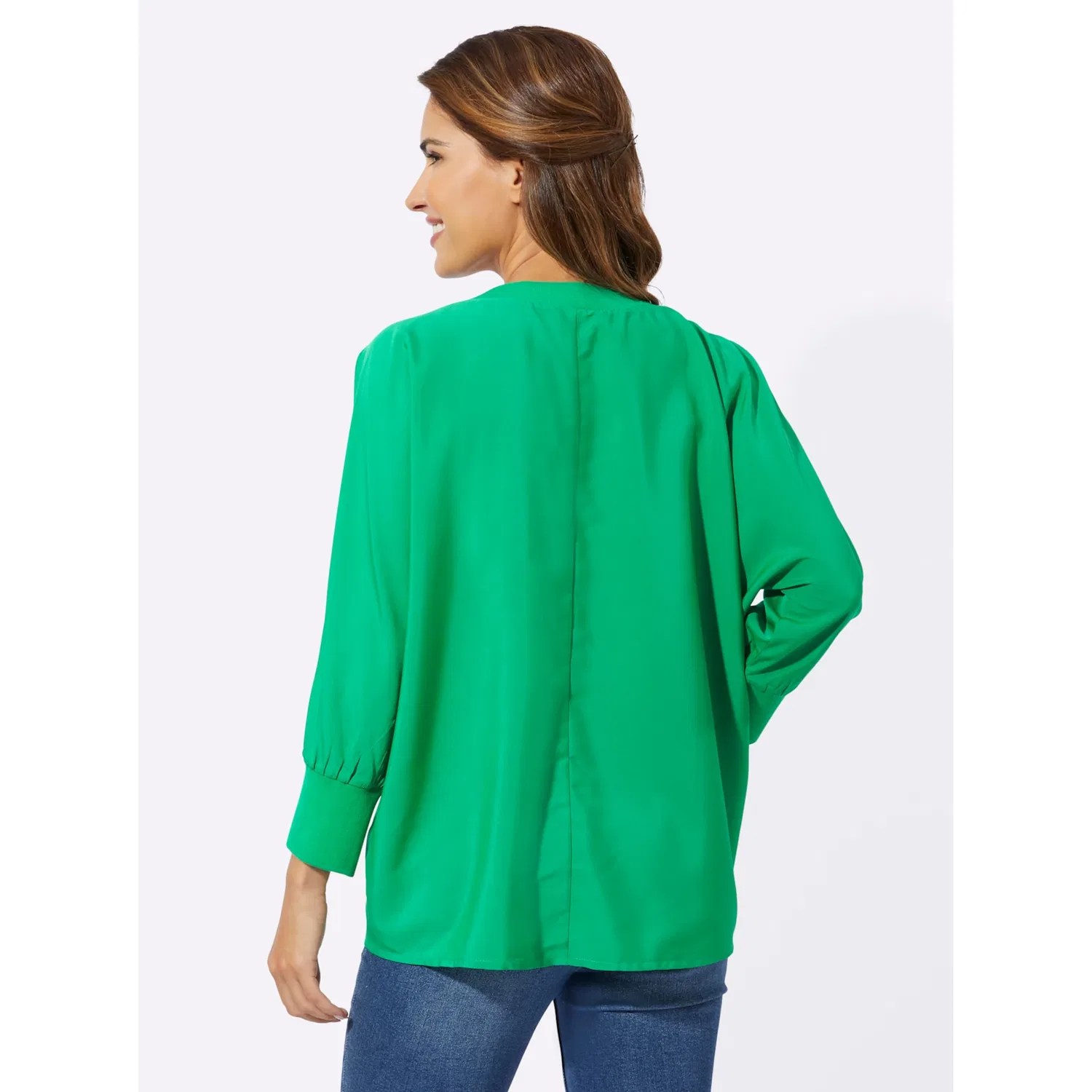 Женская блуза Oversize с летучей мышью Classic Basics, Grass Green — фото 3