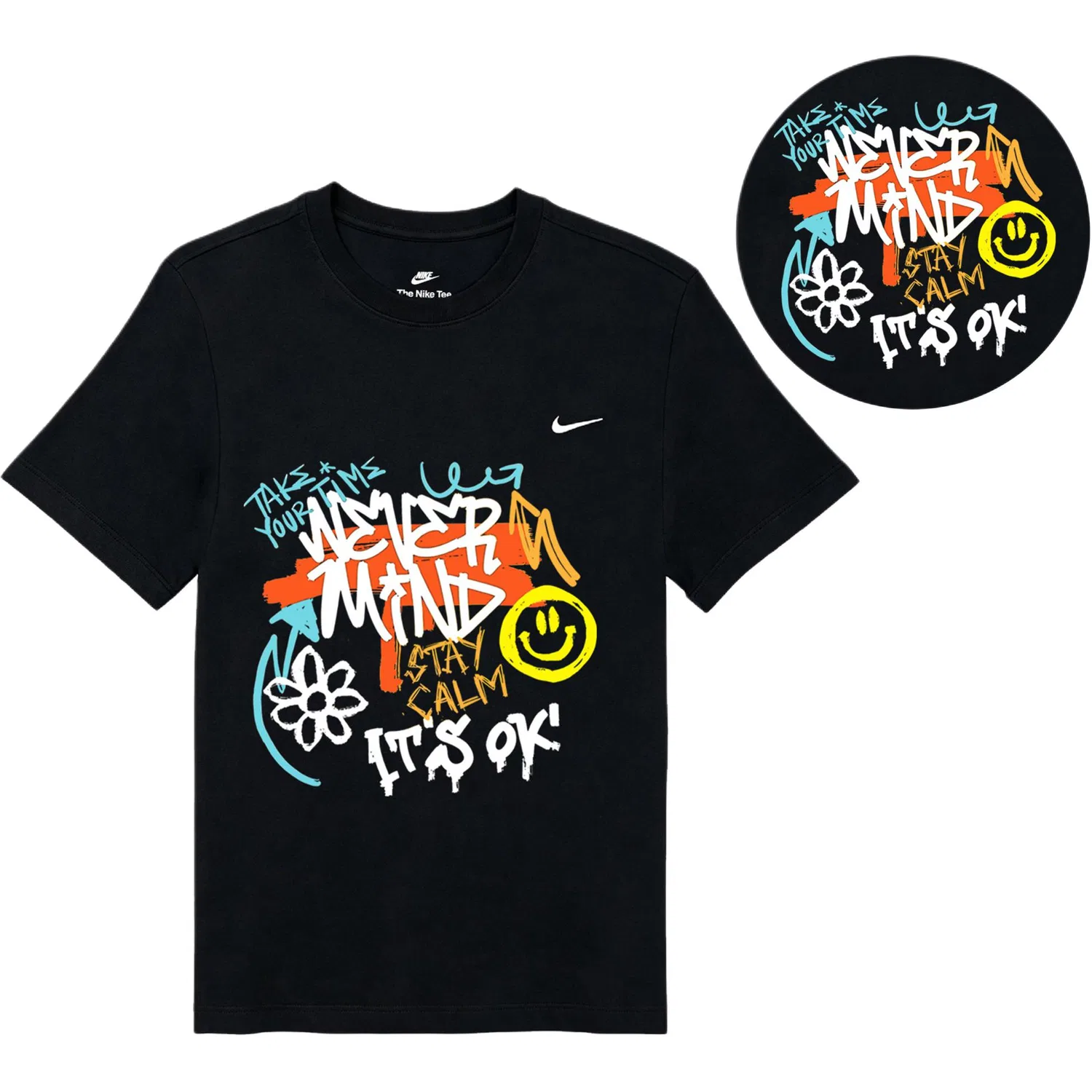 Детская футболка хлопковая Nike Sportswear, Черный — фото 4