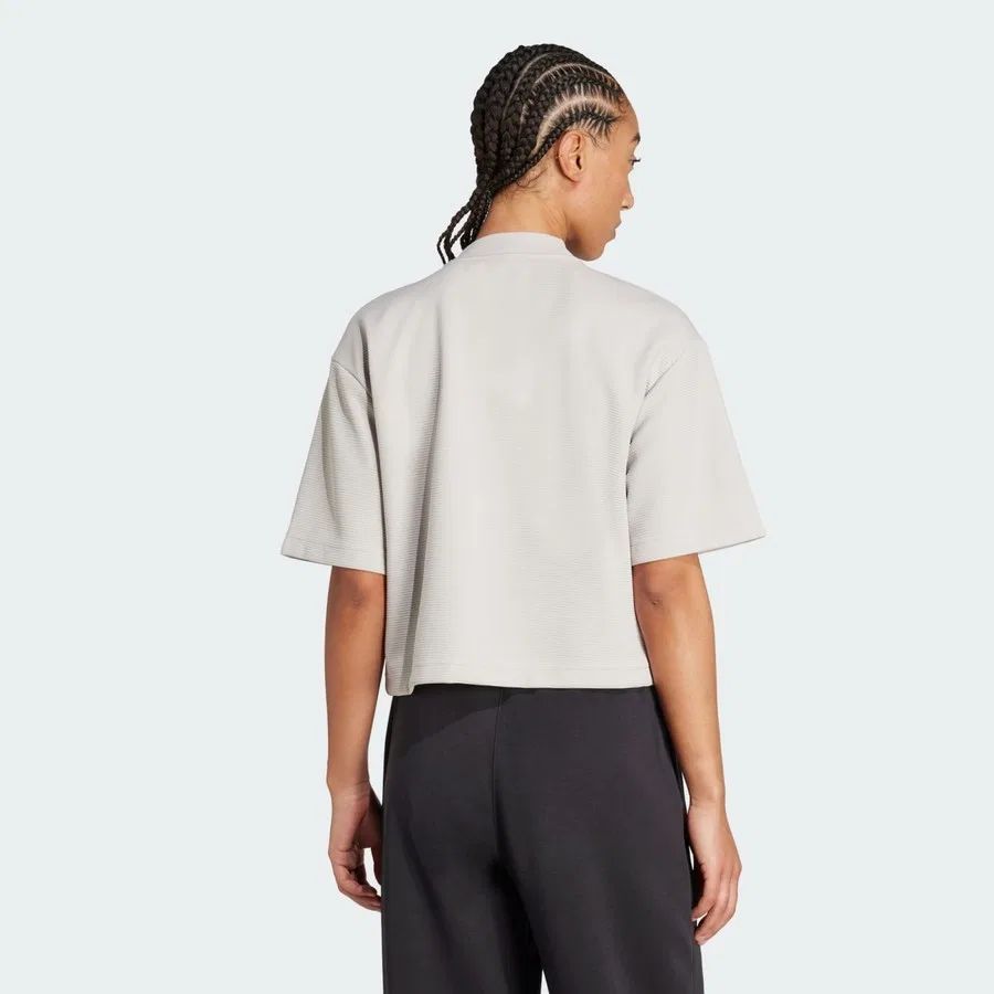 Женская футболка для йоги с текстурным узором adidas Performance Yoga Motion Waffle Tee, Бежевый — фото 2