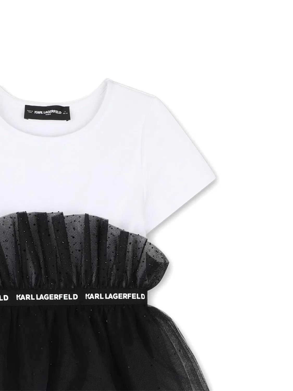 Ярусное платье с оборками Karl Lagerfeld Kids, белый — фото 3