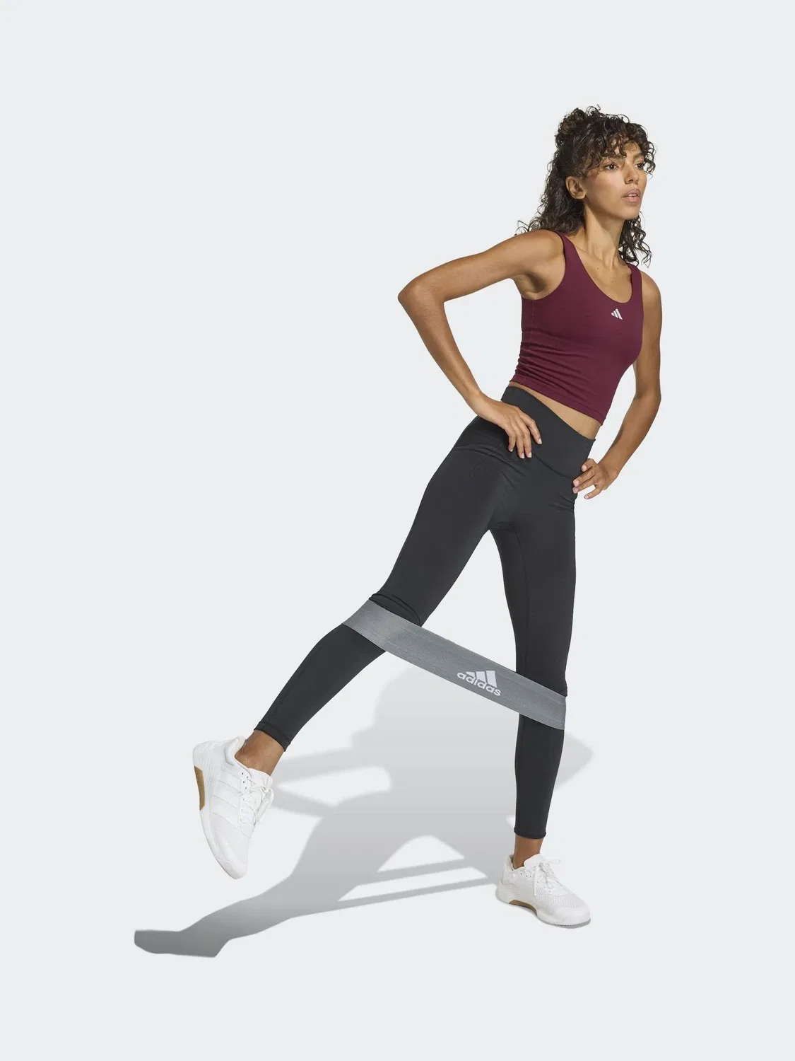 Топ женский, легкая поддержка adidas Studio All Me adidas, фиолетовый — фото 3