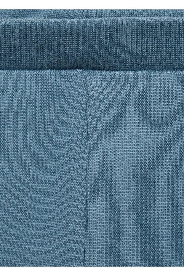 Детские леггинсы для девочек из рибаны Mango Kids, Petrol Blue — фото 4