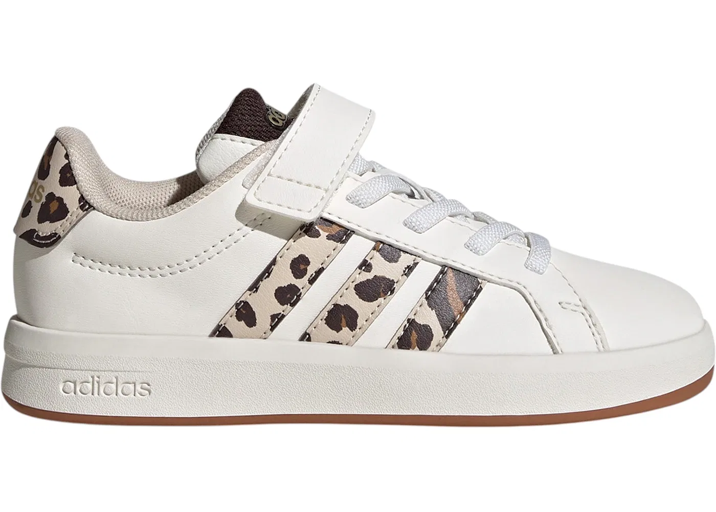 Детские кроссовки классические Grand Court 3.0 EL Adidas, Core White Crystal Linen Aurora Coffee