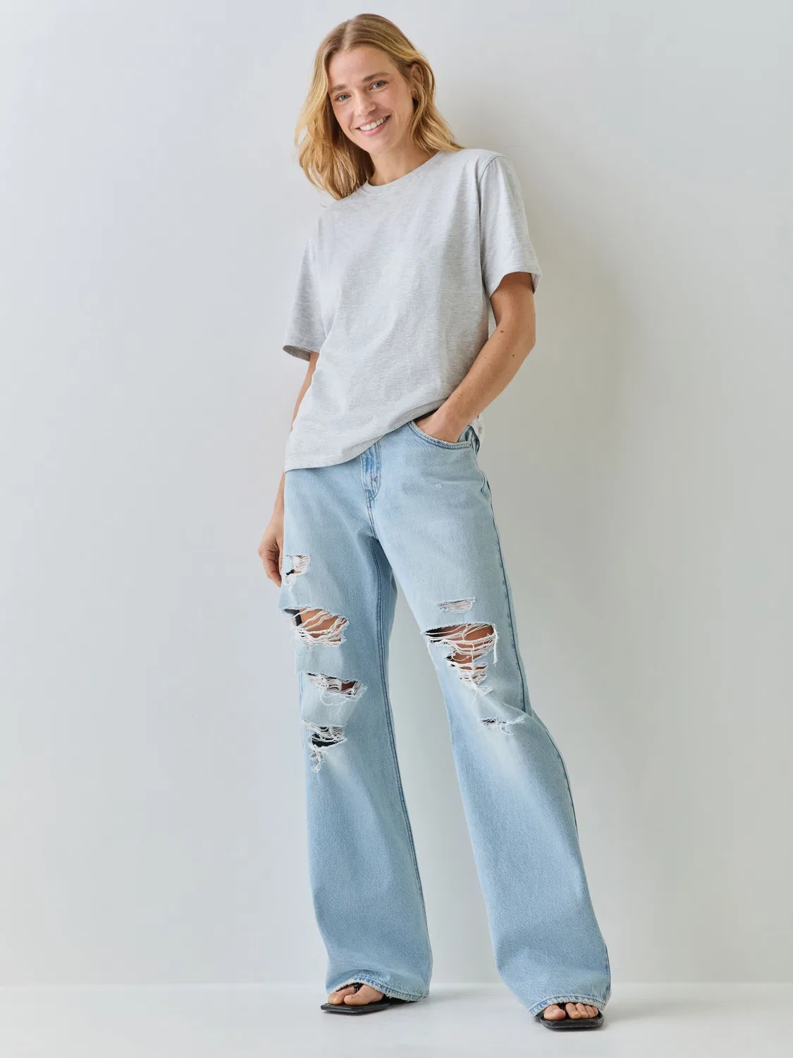Джинсы свободные клеш Levi's Do It Again Blue — фото 2