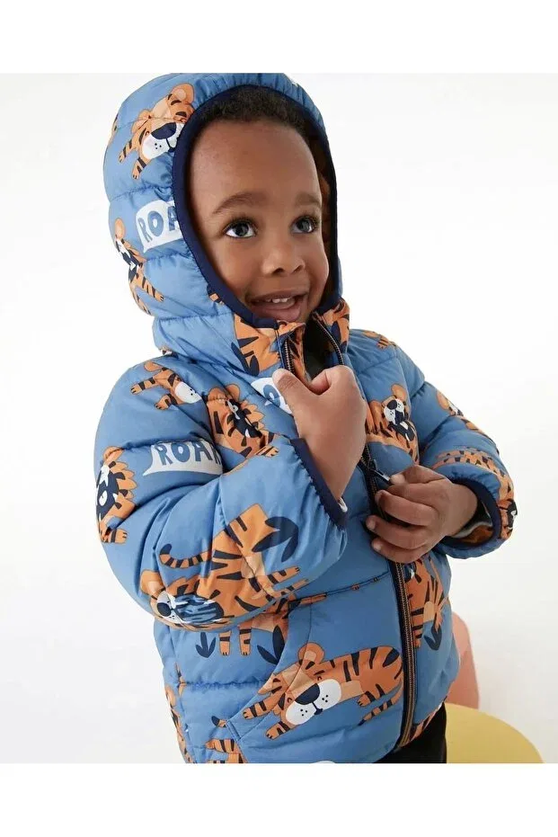 Детское пальто для девочек с принтом Roar kaplan coat Hulohoopbaby, Blue