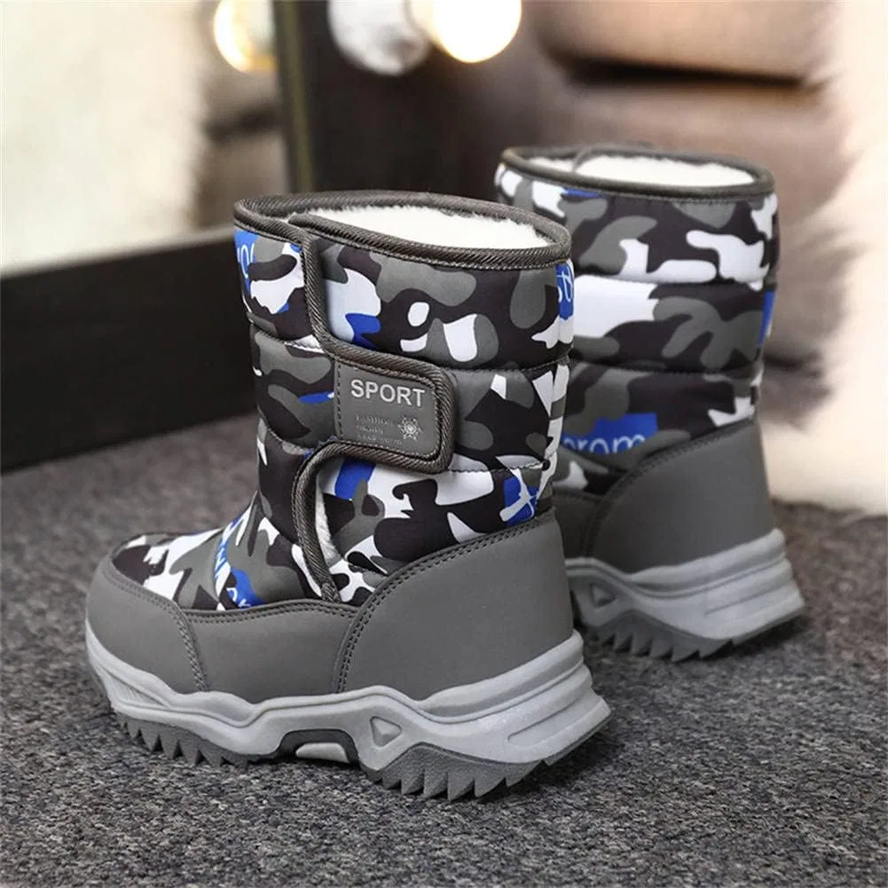 Детские зимние ботинки с флисовой подкладкой High-Top Boots GEXECEUSS, Grey — фото 3