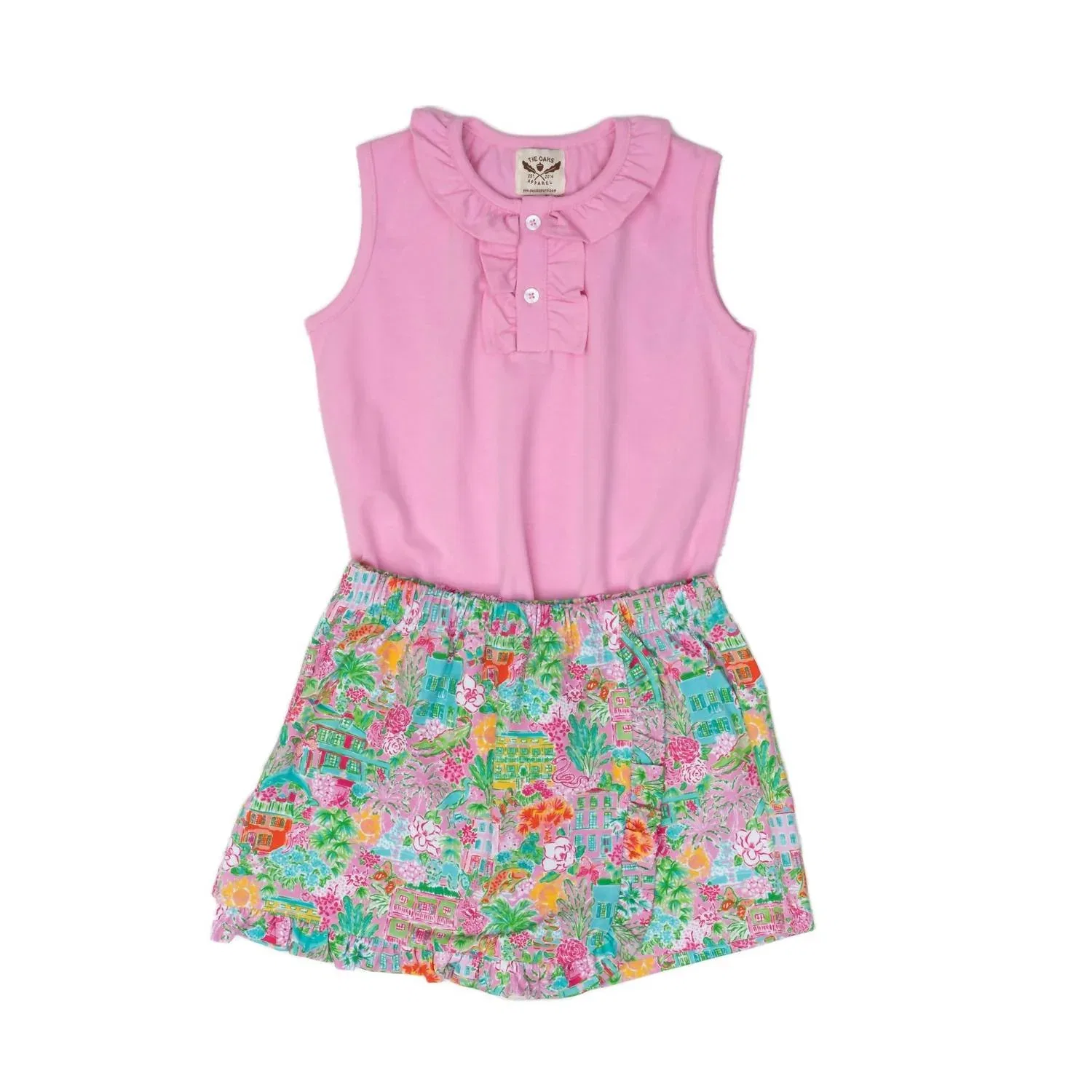 Детская блузка для девочек с оборкой у воротника Lucy Ruffled Collar THE OAKS APPAREL, Hot Pink — фото 3