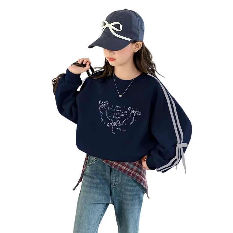 Детский свитшот с принтом Lanza, Navy Blue