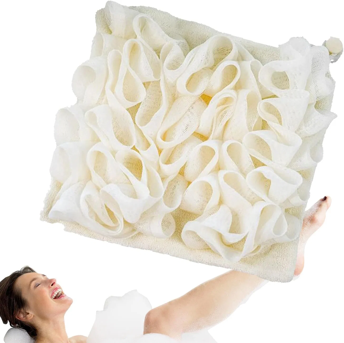 Мочалка для душа, Cotton, Flkiglm, 11.94 см, Beige