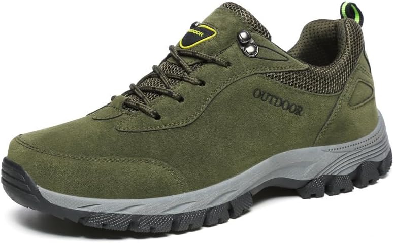 

Мужские походные обувь для улицы, противоскользящие кроссовки для троп, с толстой подошвой, повседневная спортивная обувь для ходьбы, трекинга и восхождений Qacksv, зеленый