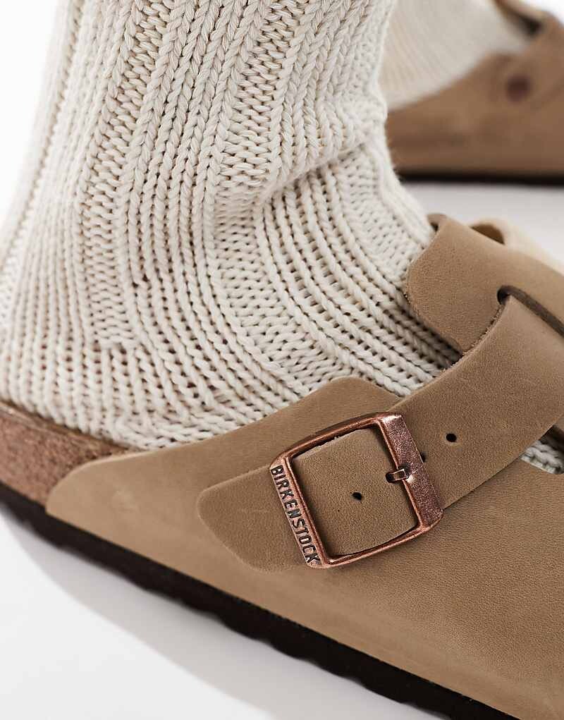 Сабо Birkenstock унисекс Boston из кожи, пропитанной табачным маслом — фото 3