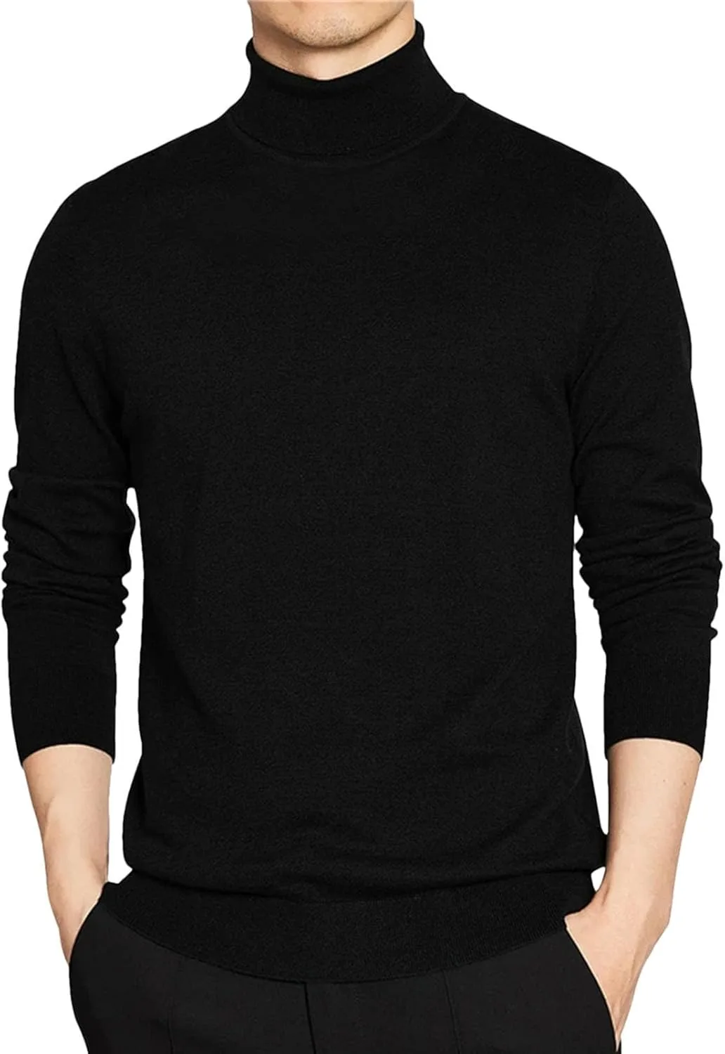 

Мужской свитер-водолазка с длинным рукавом, свободный, теплый