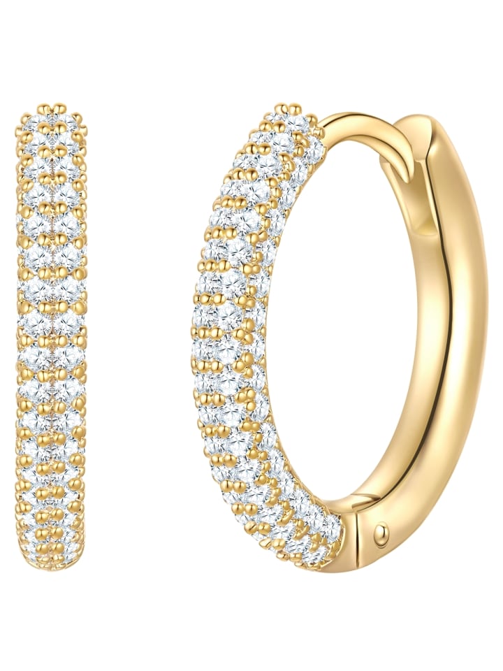 

Yokoamii Латунные серьги с кубическим цирконием в оправе из желтого золота