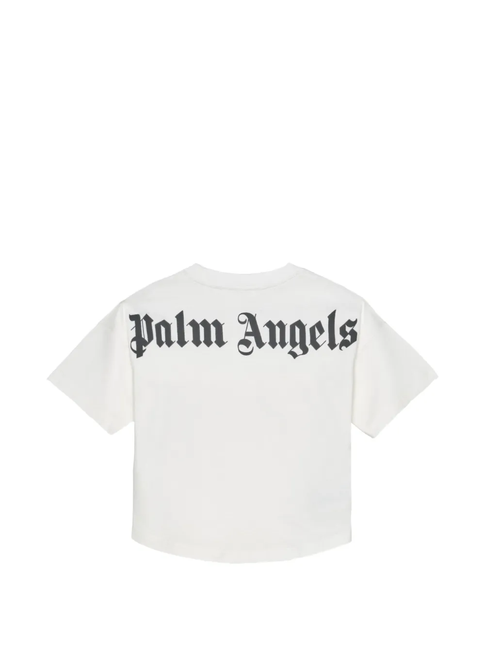 Укороченная футболка с принтом логотипа Palm Angels Kids, белый — фото 2