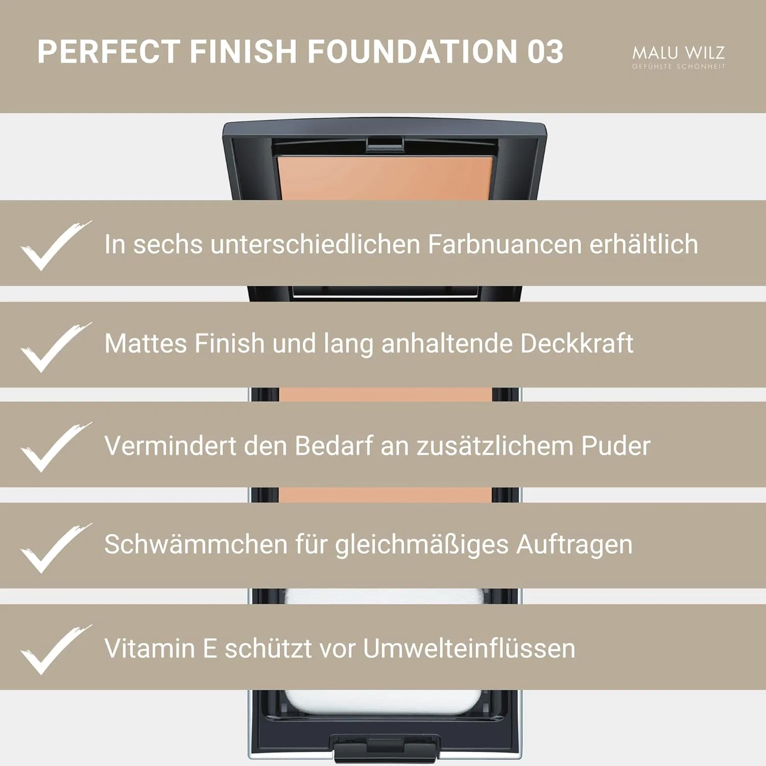 Тональная основа «Perfect Finish Foundation» от Malu Wilz Malu Wilz, Cashmere — фото 4
