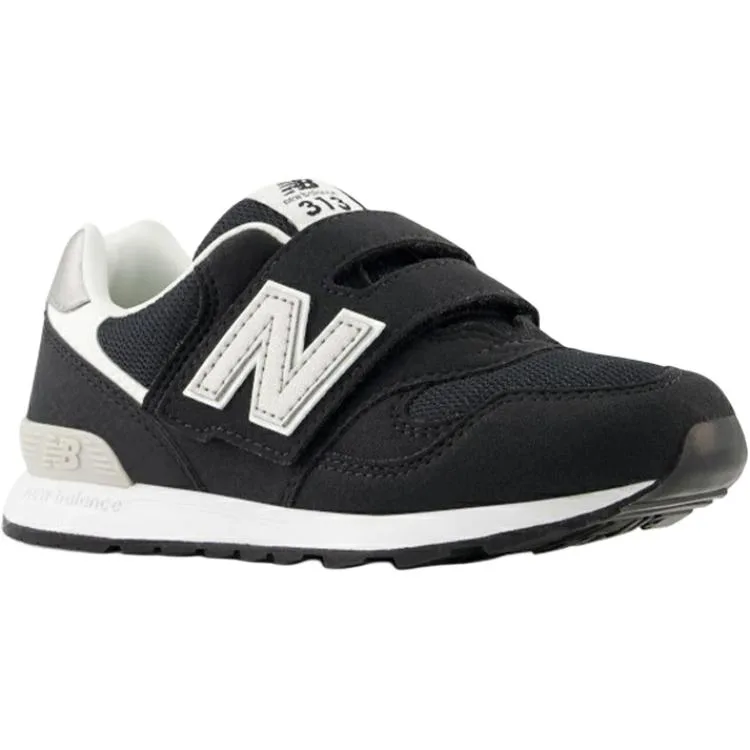 New Balance Кроссовки для бега NB 313 V2 из искусственной кожи, устойчивые к истиранию, черно-белые, детские — фото 4