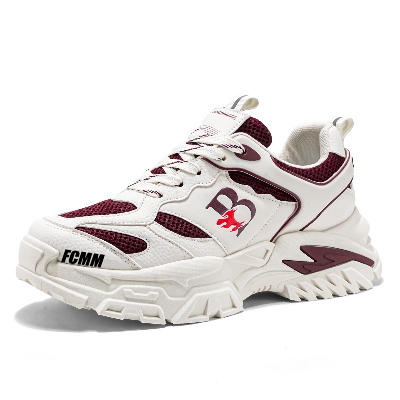 

Дышащие увеличивающие рост детские повседневные кроссовки для подростков FCMM, бежевый/красный