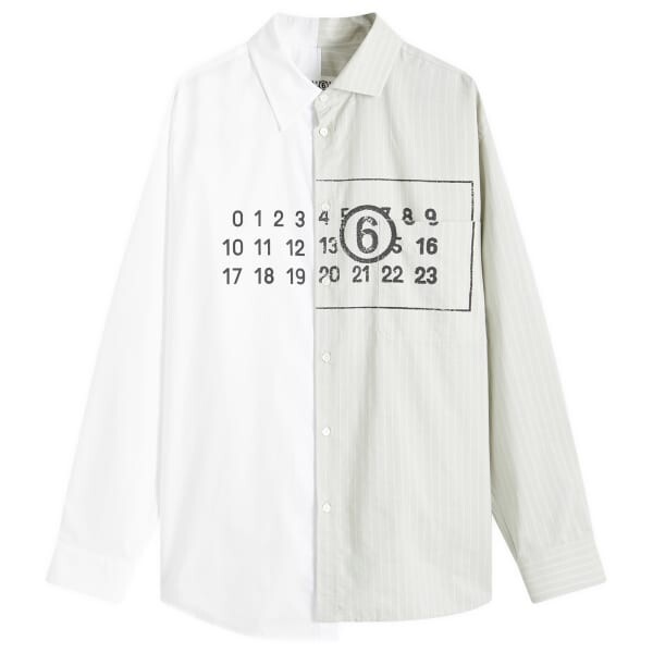 

Футболка с логотипом и разделенным номером Mm6 Maison Margiela, белый