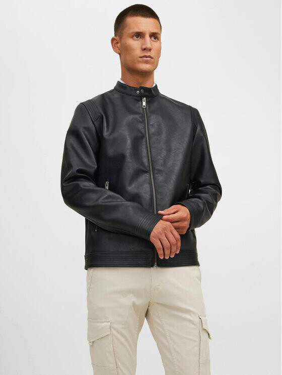 

Куртка из искусственной кожи, стандартного кроя Jack&Jones, черный