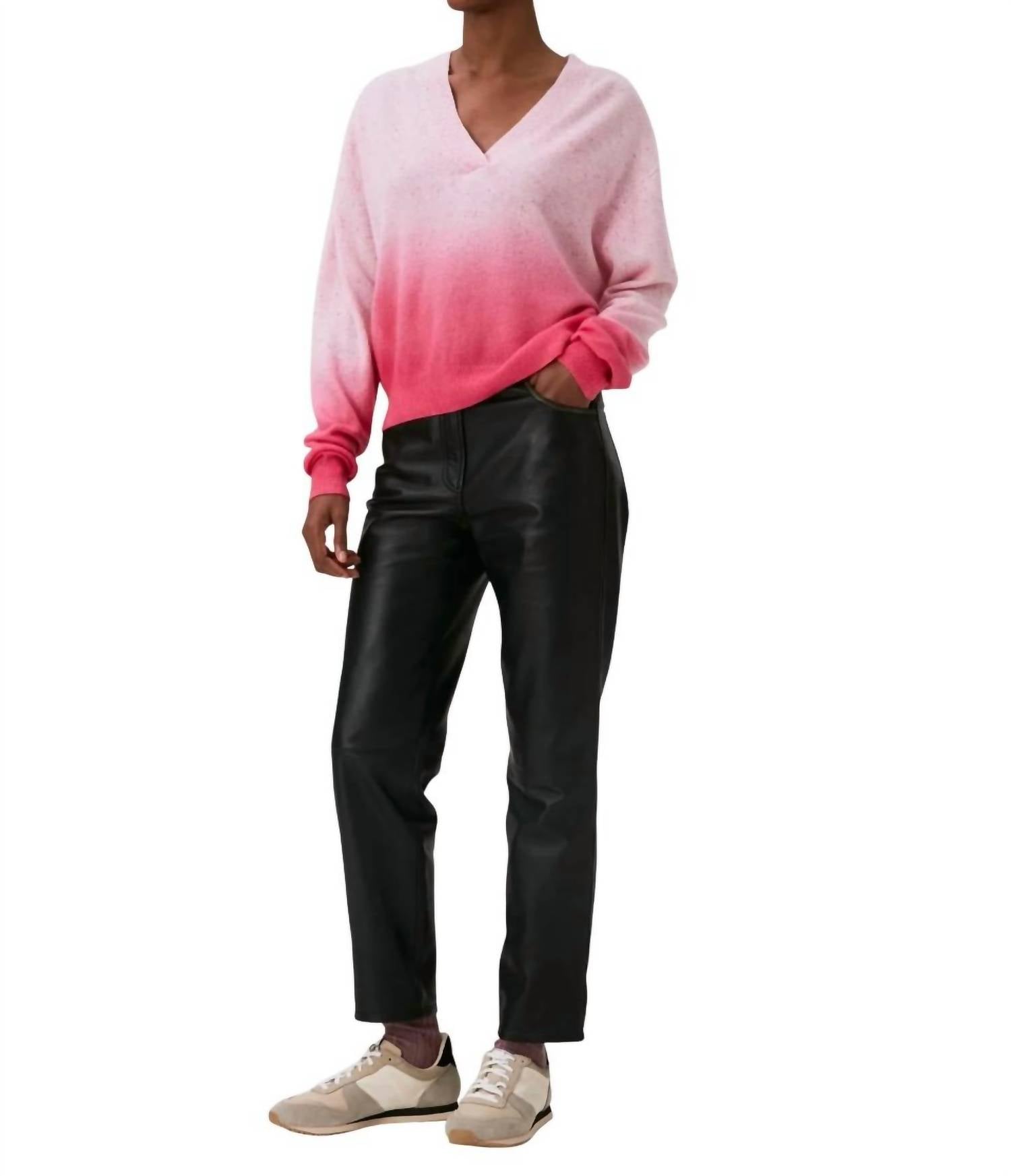 

Длинный кашемировый свитер в розовом цвете Ombre Brodie Cashmere