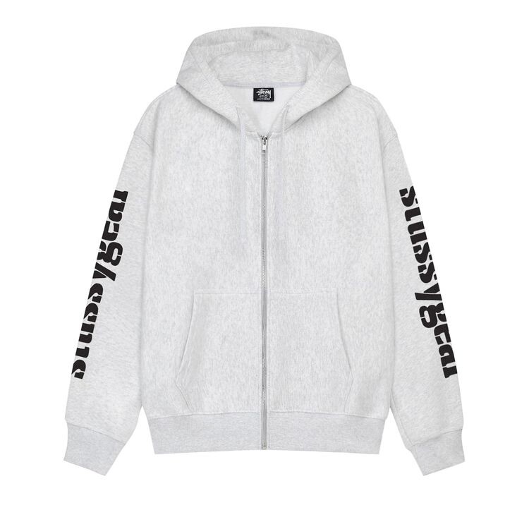 

Худи Stussy Gear Zip Hoodie Ash Heather, серый