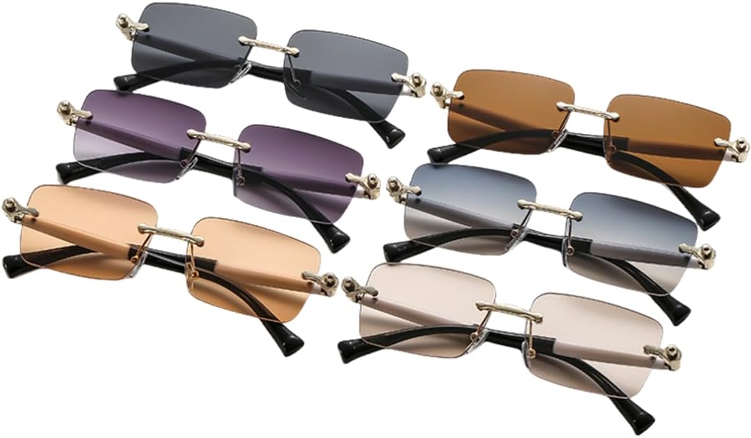 

Модные женские солнцезащитные очки без оправы с прозрачными линзами с градиентом цвета «океан», мужские солнцезащитные очки с защитой от УФ-излучения UV400 TKKTLLT, Grey