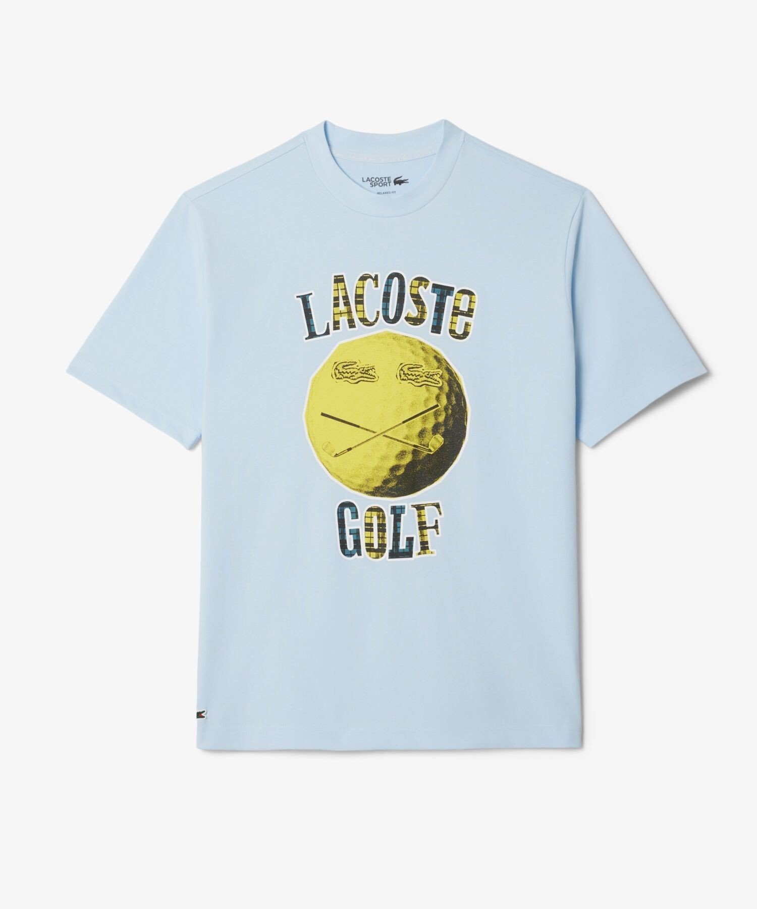 Футболка для гольфа с принтом в виде улыбающегося мяча LACOSTE, Light blue — фото 2