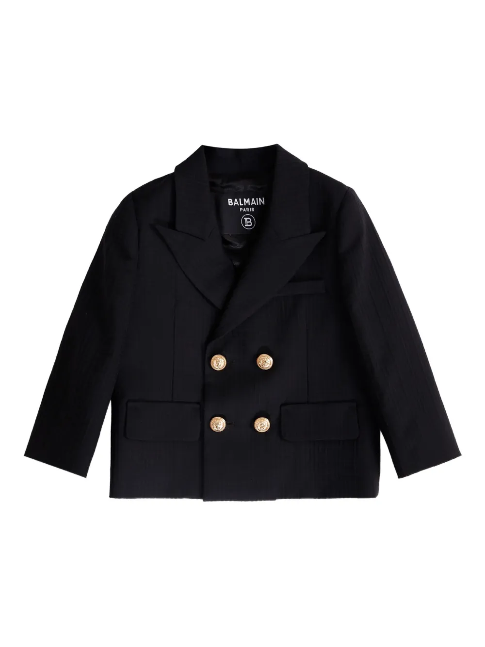 

Двубортный блейзер Balmain Kids, черный