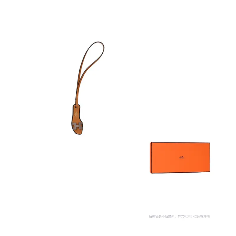 

HERMES Оран Нано Кожаный Кулон Унисекс, Elephant Gray