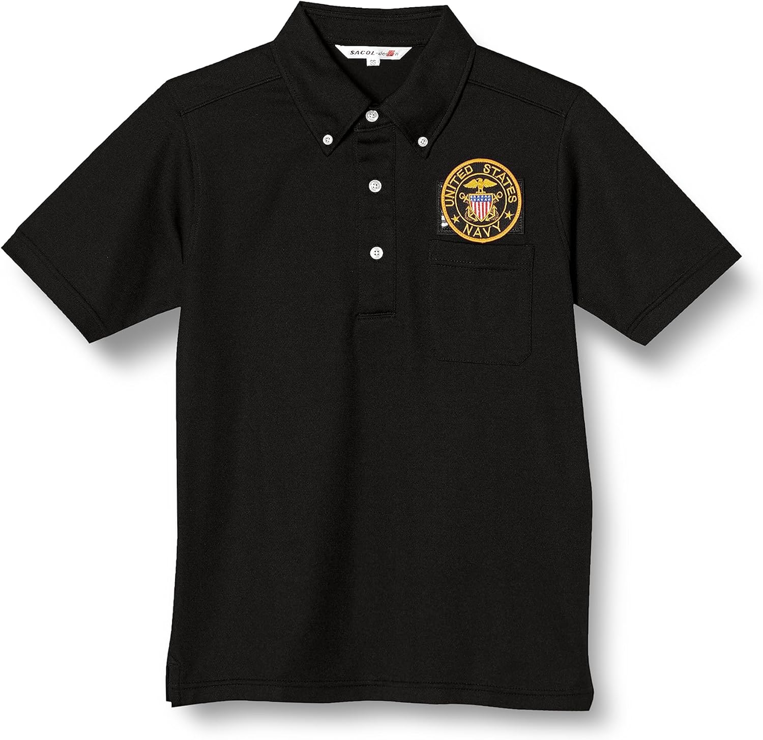 

Поло-рубашка F-Style F-SD021123 с коротким рукавом, украшенная гербом армии США, впитывает пот, быстро сохнет, имеет карманы и застежку на пуговицах, черная