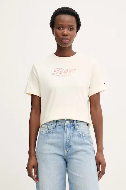 Футболка с принтом SUMMER Tommy Hilfiger, бежевый