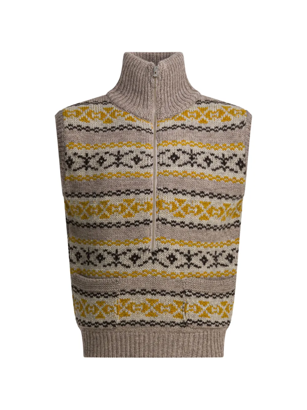 

Безрукавный свитер с четверной молнией Kapital, бежевый