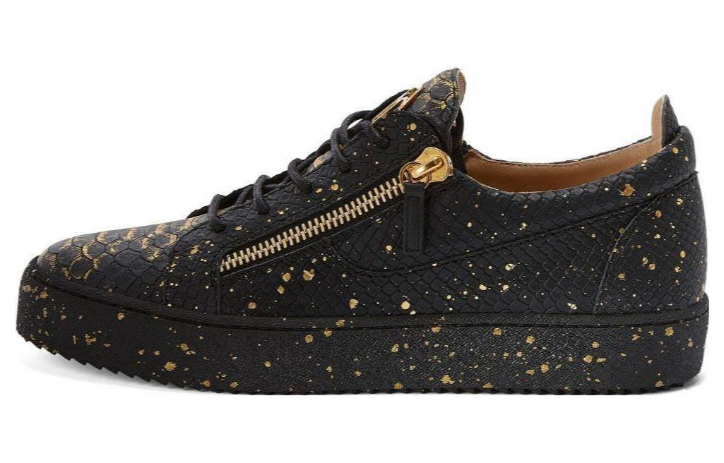 

Кожаные кроссовки Frankie с эффектом змеиной кожи Giuseppe Zanotti, Black