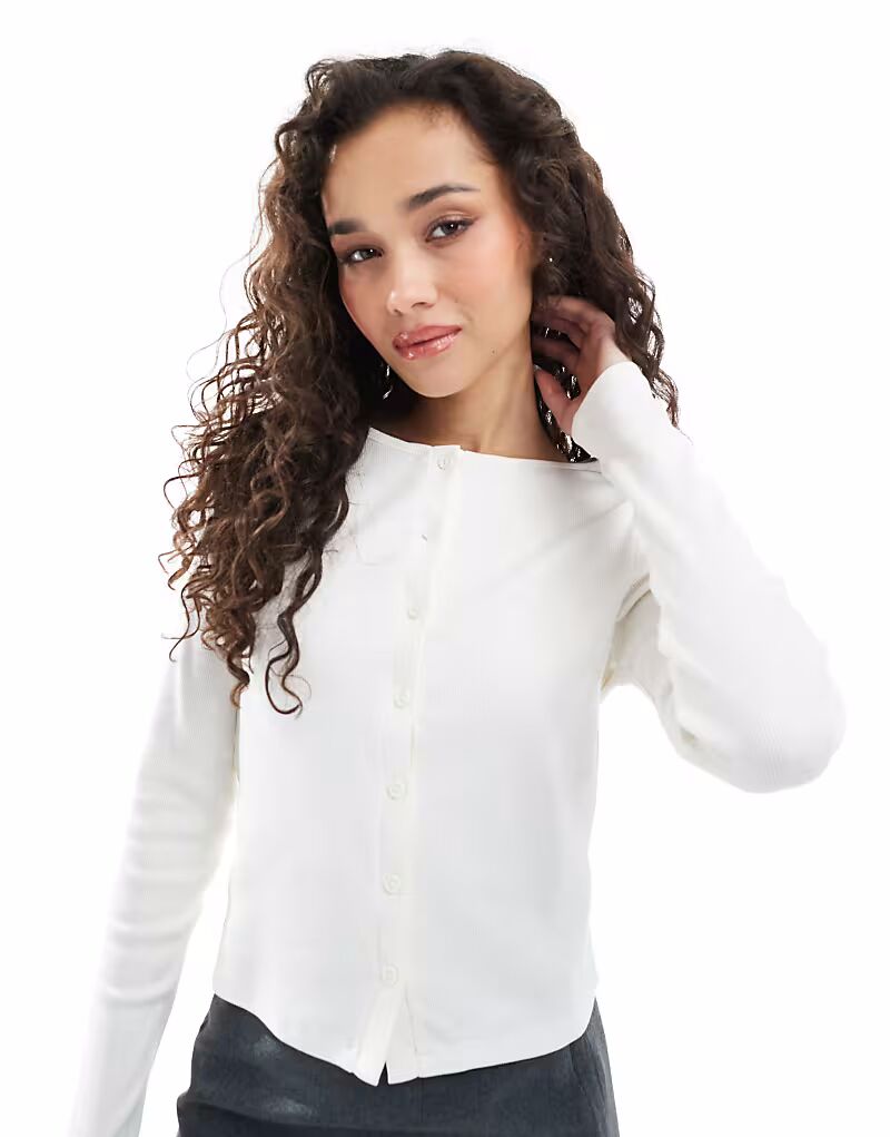 

Кардиган New Look с круглым вырезом кремового цвета