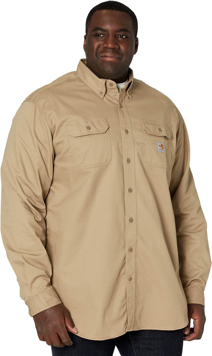 

Классическая огнестойкая рубашка из твила Big & Tall Carhartt, хаки