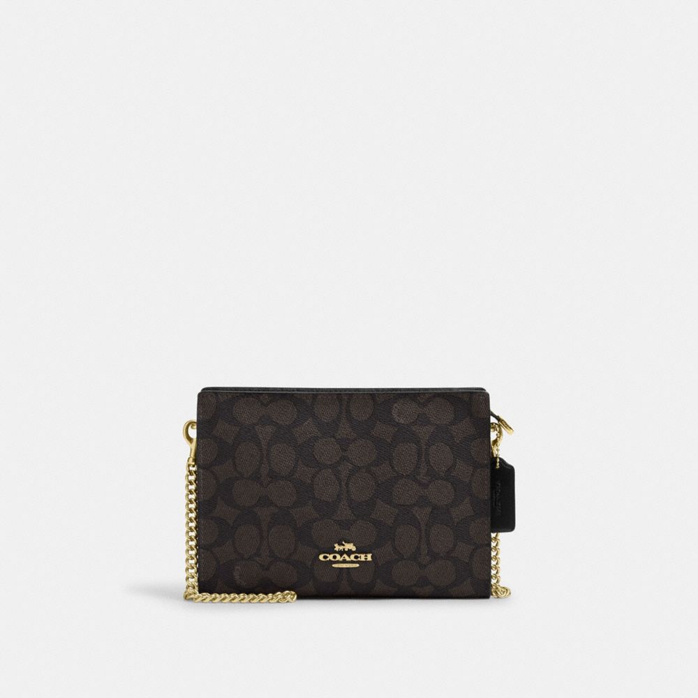 

Сумка кросс-боди Coach Slim Crossbody Bag, золотой/ореховый/черный