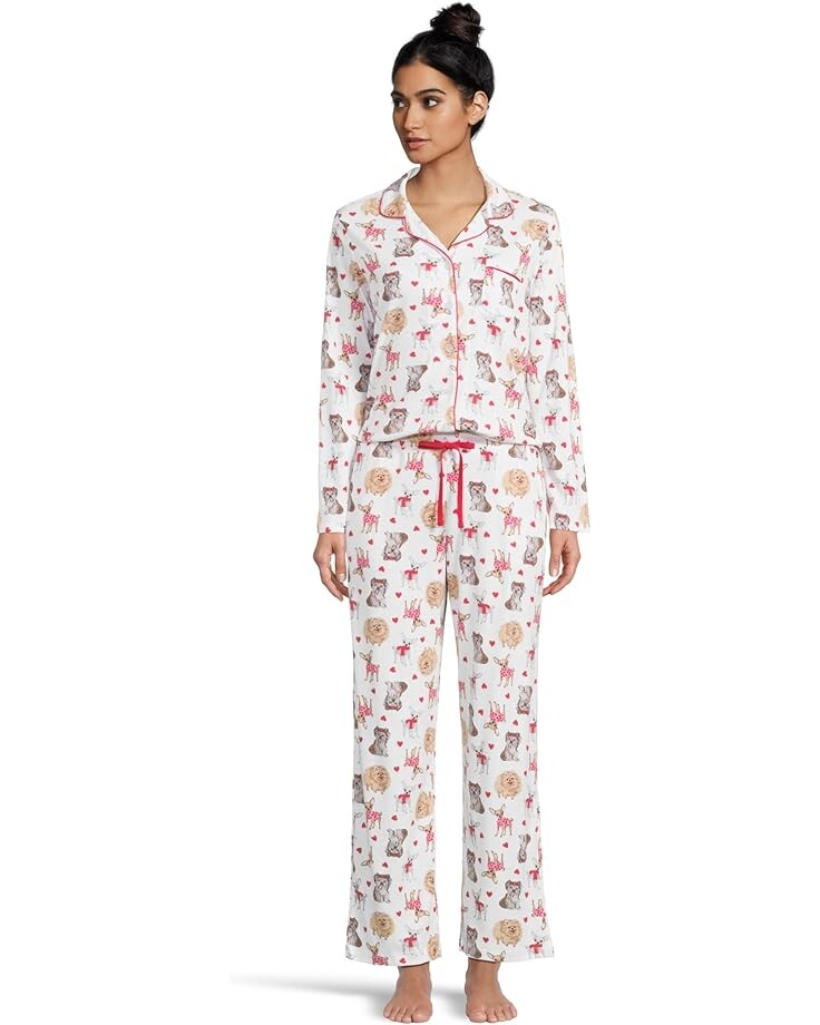 

Пижама Karen Neuburger Petite Knit Novelties Girlfriend Pajama Set, цвет Cream Dogs