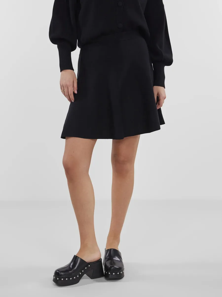 

Мини-юбка Y.A.S "YASFONNY HW KNIT SKIRT S. NOOS", черный