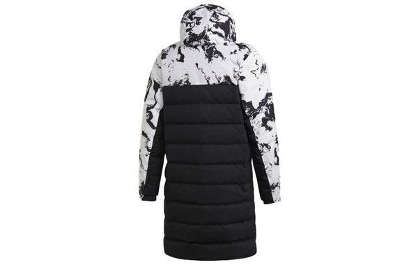 Пуховик adidas Juve Ssp Dwcoat Juventus Colorblock Soccer/Football mid-length Sports hooded down Jacket Black, черный — фото 2