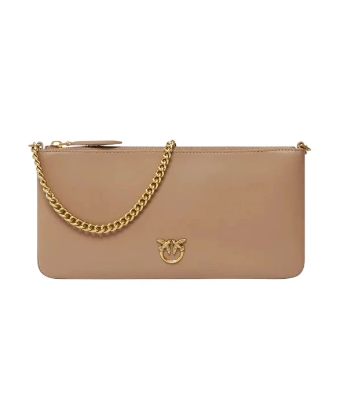 

Стильная кожаная сумка Pinko, бежевый