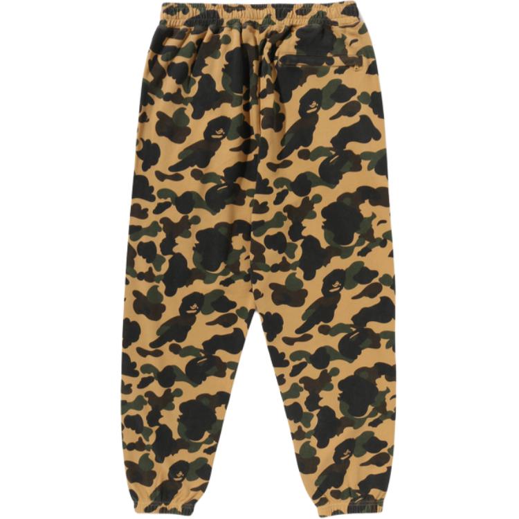 Камуфляжные принтованные спортивные штаны A BATHING APE, желтый — фото 4
