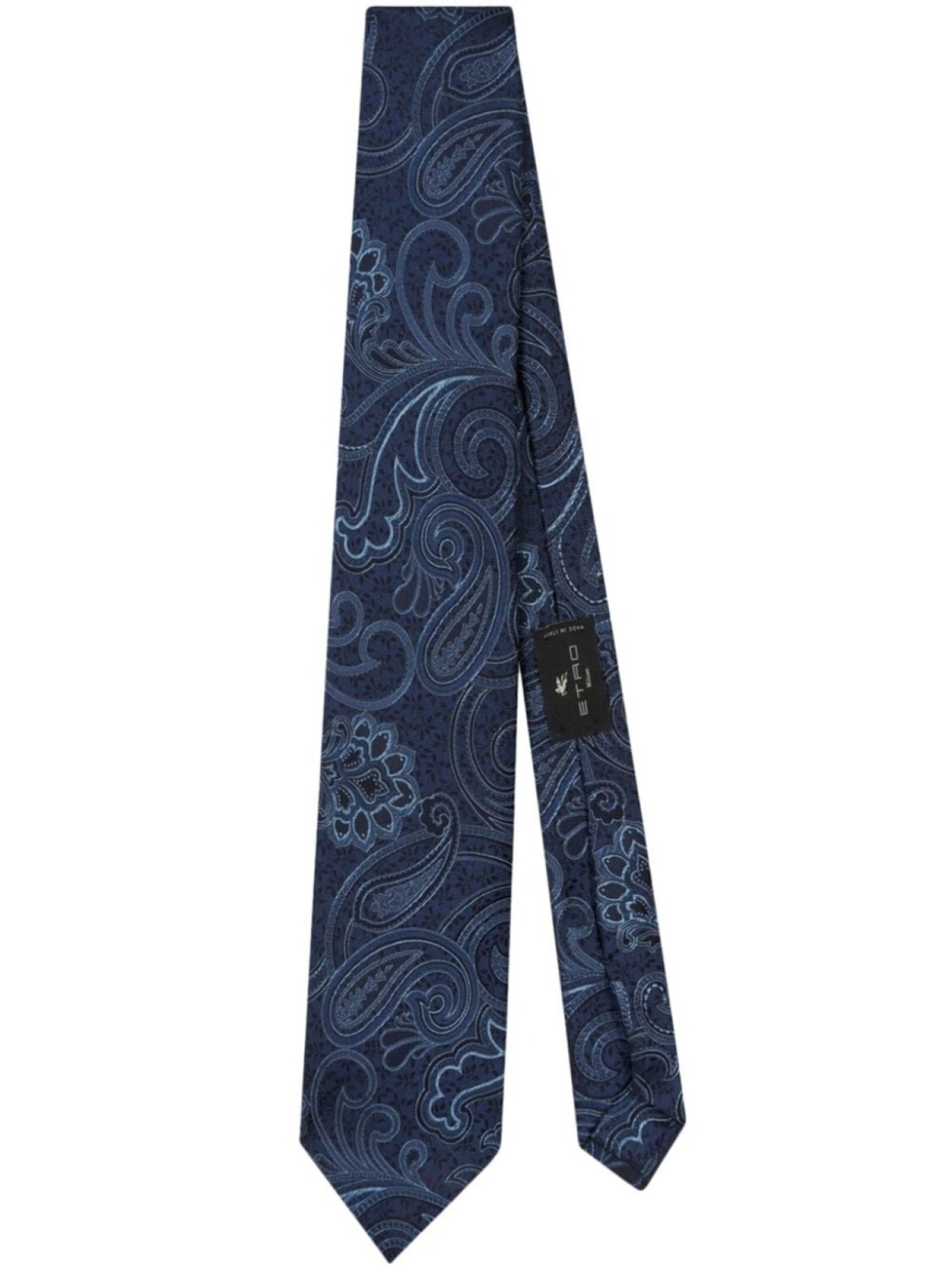 

ETRO шелковый галстук с узором пейсли, синий