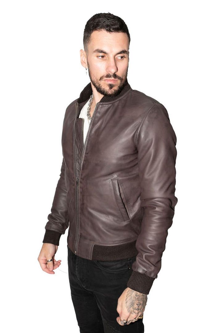 

Кожаная куртка-бомбер Infinity Leather Retro Varsity, коричневый (размер S)